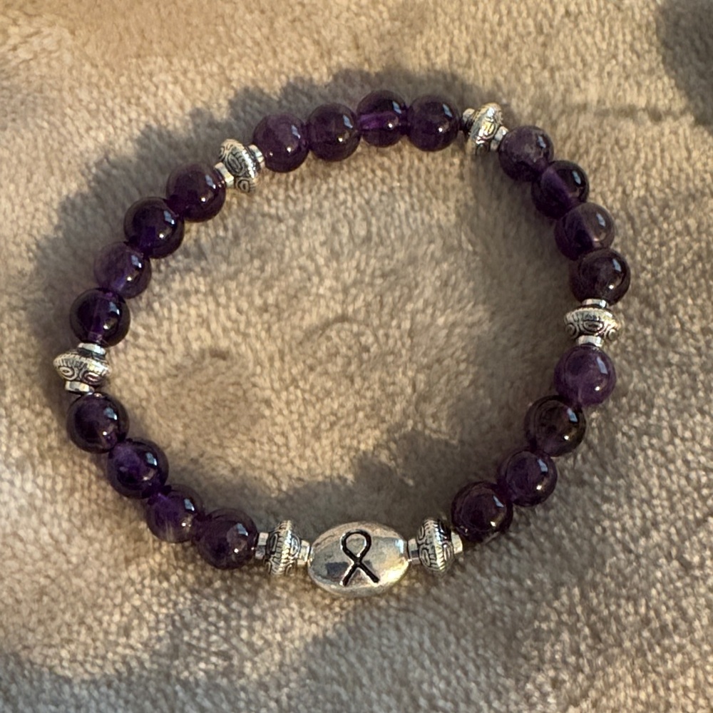 Amethyst Beaded Bracelet 100% donation made to fund pancan.org